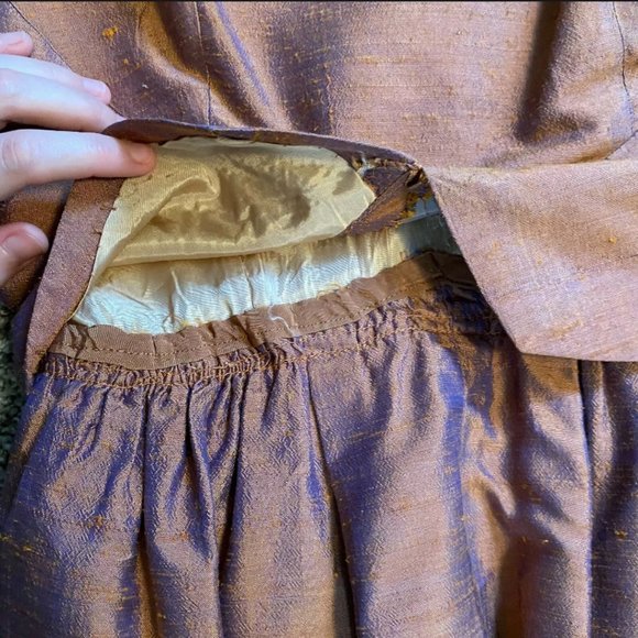 Vintage 1950s Vogue Couturier Design Handwoven Iridescent Silk Midi Dress - Picture 6 of 9